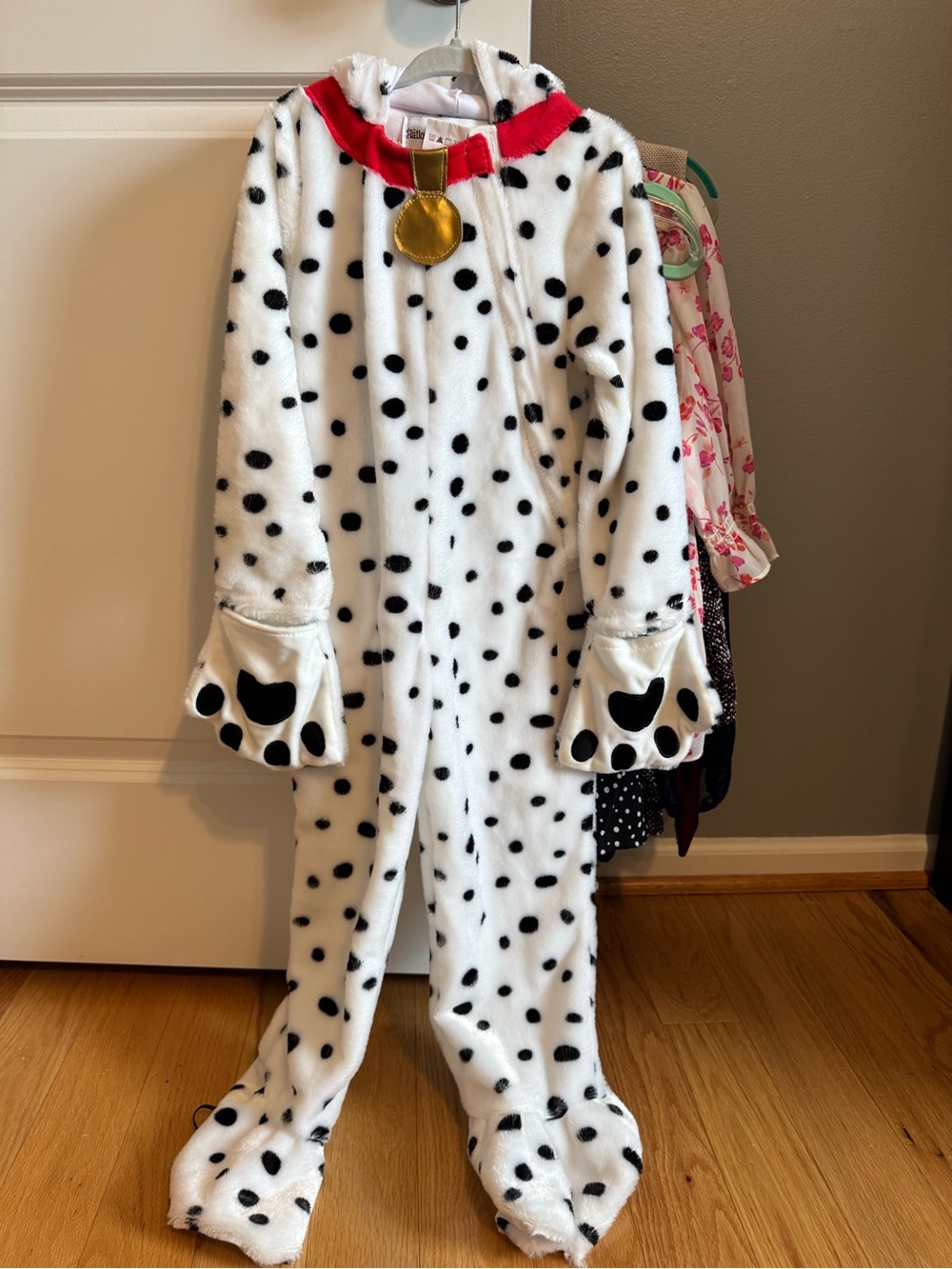 Dalmatian Spot One-Piece Costume with Red Collar